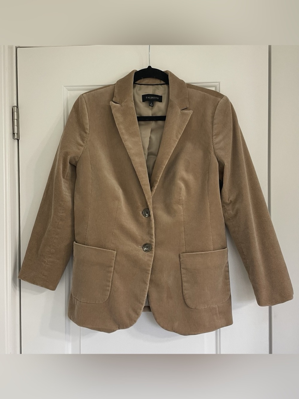 Talbots Corduroy Blazer size 4 Camel Tan Preppy Button Front